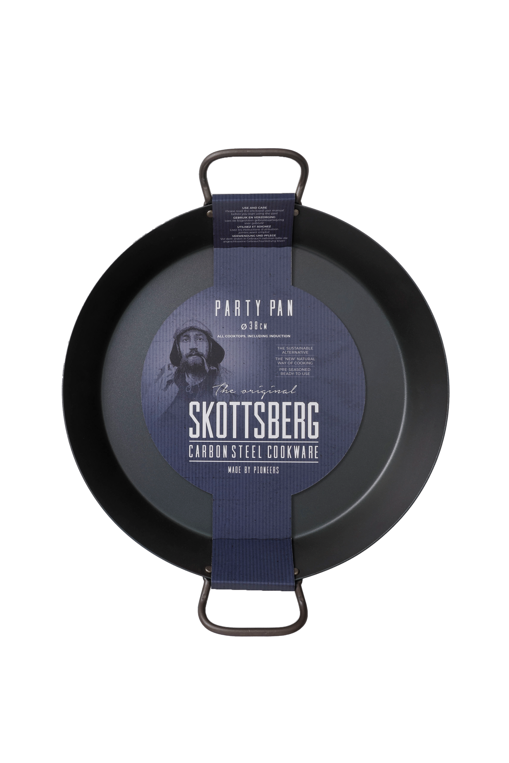 Skottsberg Patelnia z dwoma rączkami ze stali węglowej 38 cm - obrazek 7